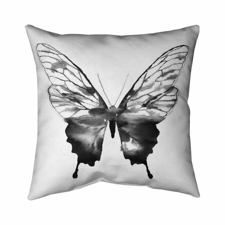 BEGIN HOME DECOR 26 x 26 in. Black Butterfly Sketch-Double Sided Print Indoor Pillow 5541-2626-AN467